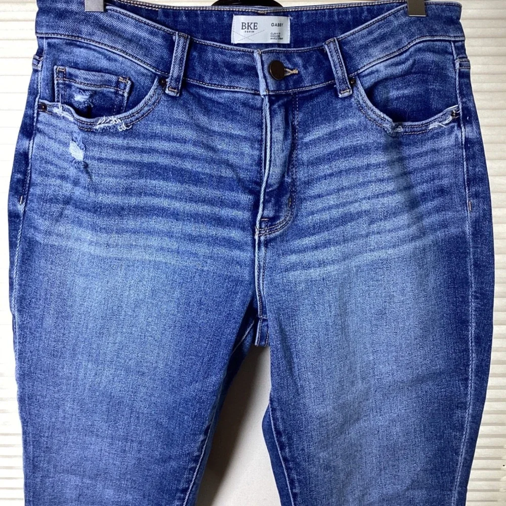 BKE Gabby Curvy Fit High Rise Ankle Skinny Jeans, Medium Wash, 29x27, Fray Hem - Picture 2 of 7